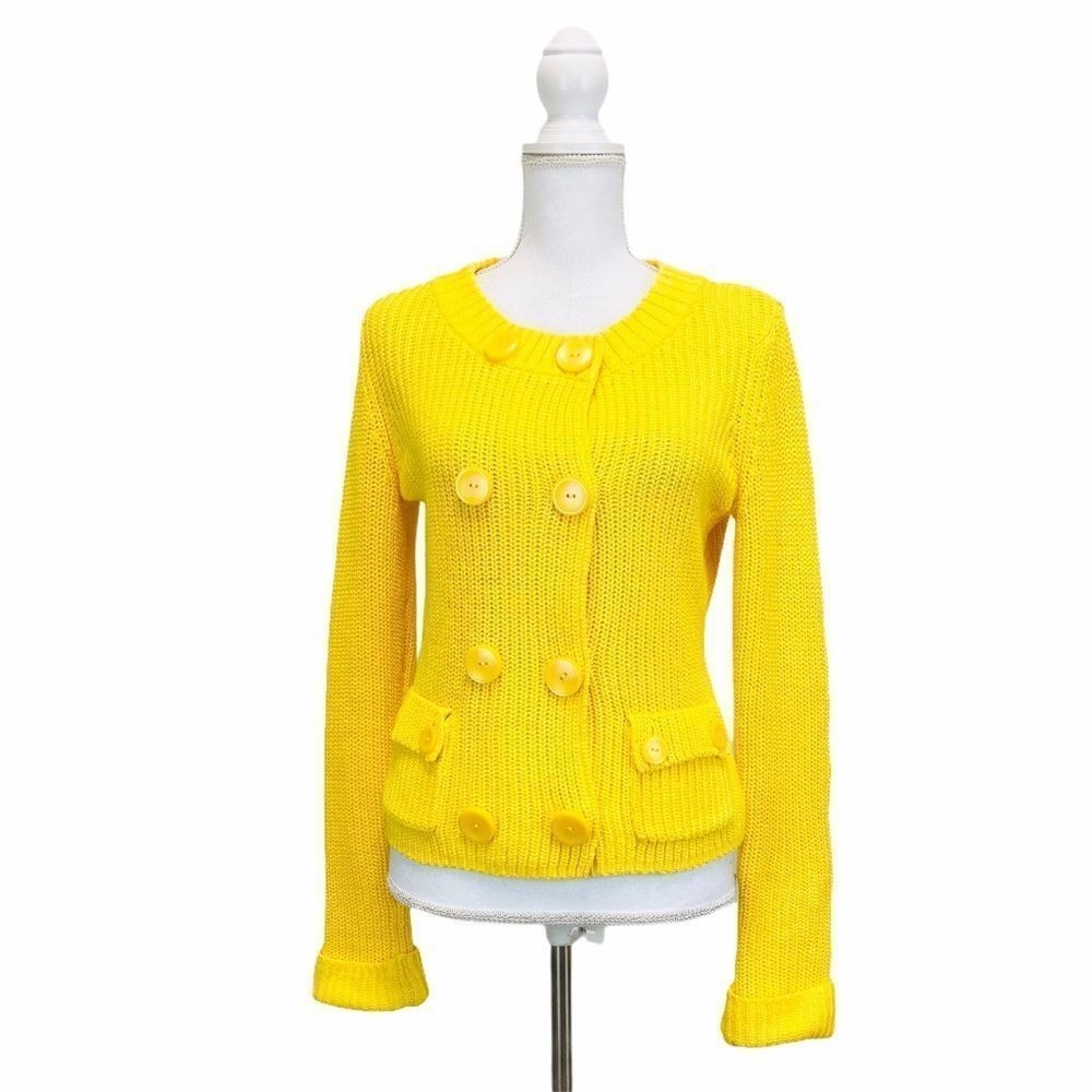Talbots Yellow 100% Mercerized Cotton Knit Sweater - Picture 1 of 7